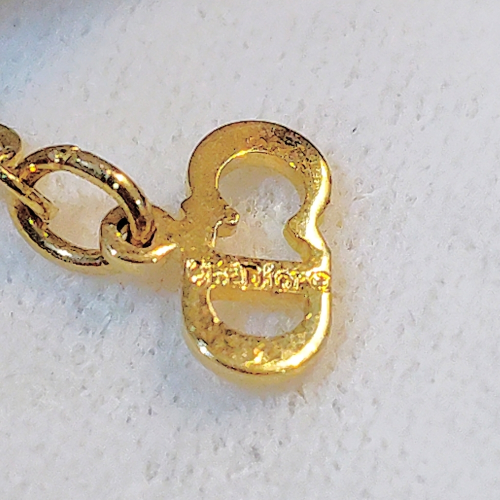 CHRISTIAN DIOR 18K GOLD PLATED DIOR NECKLACE & CLIP ON EARRINGS SET IN BOX - Picture 10 of 14
